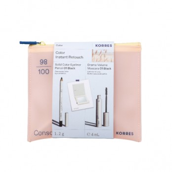 Korres Solid Color Eyeliner Pencil 01 Black Απαλό Μολύβι για το Περίγραμμα των Ματιών Μαύρο 1.2g & Drama Volume Μασκάρα 01 Black 4ml & Καθρέφτης 