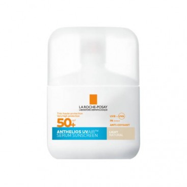 La Roche Posay Anthelios UV Air Serum Sunscreen 50ml | Aντηλιακό Προσώπου με Αέρινη Υφή για 16ωρη Αντιοξειδωτική Προστασία με Χρώμα - Light Απόχρωση