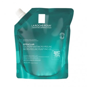 La Roche Posay Effaclar Micro-Peeling Gel Refill 400ml | Αφρώδες Gel Καθαρισμού και Απολέπισης για Πρόσωπο και Σώμα - Ανταλλακτικό