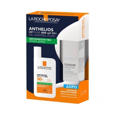 La Roche Posay Anthelios UVMUNE 400 Oil Control Fluid SPF50+ Αντηλιακό Προσώπου για το Λιπαρό Δέρμα 50ml & Δώρο Ενυδατική Κρέμα Toleriane Sensitive 15ml