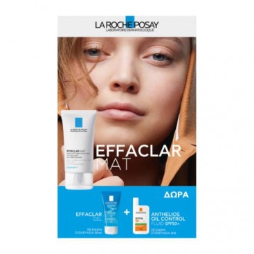 La Roche Posay Effaclar Mat+ Καθημερινή Φροντίδα κατά της Γυαλάδας και των Διεσταλμένων Πόρων 40ml & Δώρο Effaclar Gel 50ml & Anthelios UVMUNE 400 Oil control fluid SPF50+ 3ml