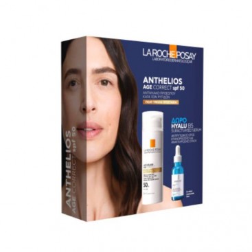 La Roche Posay Anthelios Age Correct SPF50 Αντηλιακή Κρέμα Προσώπου Ενάντια της Φωτογήρανσης 50ml & Δώρο Hyalu B5 Serum Αντιρυτιδικός και Επανορθωτικός Ορός 10ml