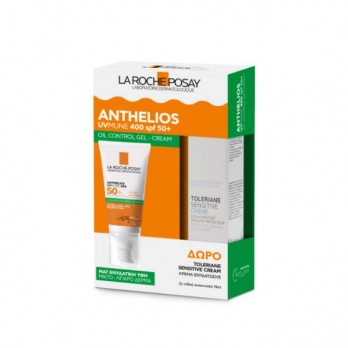 La Roche Posay Anthelios UVMUNE 400 Oil Control Gel Cream SPF50+ Κρέμα Προσώπου για Ματ Αποτέλεσμα 50ml & Δώρο Ενυδατική Κρέμα Toleriane Sensitive 15ml