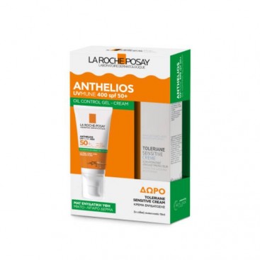 La Roche Posay Anthelios UVMUNE 400 Oil Control Gel Cream SPF50+ Κρέμα Προσώπου για Ματ Αποτέλεσμα 50ml & Δώρο Ενυδατική Κρέμα Toleriane Sensitive 15ml