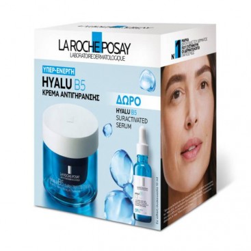 La Roche Posay Hyalu B5 Suractivated Cream Αντιρυτιδική Κρέμα για Άμεση Σύσφιξη και Λείανση, Επανόρθωση και Αναπλήρωση 50ml & Δώρο Hyalu B5 Suractivated Serum Αντιρυτιδικό Ορό σε ειδική συσκευασία 10ml