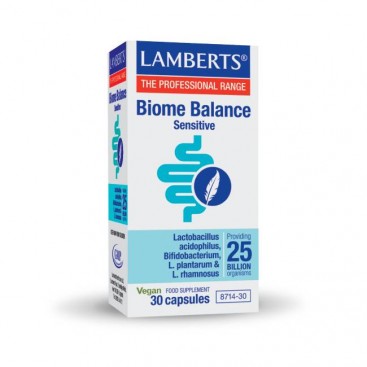 Lamberts Biome Balance Sensitive 30caps | Συμπλήρωμα Διατροφής για την Υποστήριξη του Πεπτικού Συστήματος