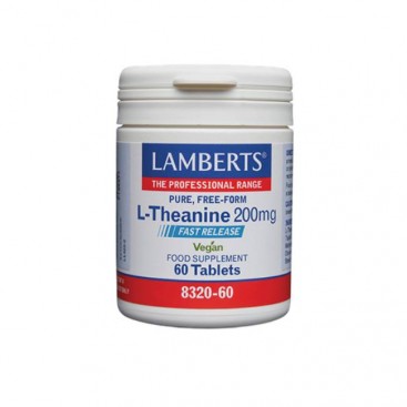 Lamberts L-Theanine 200mg 60tabs | Συμπλήρωμα Διατροφής Θειανίνης  με Χαλαρωτικές Ιδιότητες