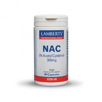 Lamberts NAC 300mg N-Acetyl Cysteine 300mg 90caps | Συμπλήρωμα Διατροφής με Αμινοξύ Ν-Ακέτυλο-Κυστείνη 