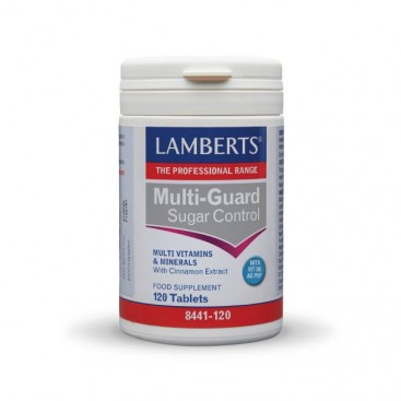 Lamberts Multi-Guard Sugar Control 120tabs  | Πολυβιταμίνη με Βιταμίνες, Ιχνοστοιχεία, Μέταλλα & Κανέλλα