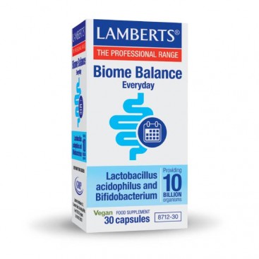 Lamberts Biome Balance Everyday (10 Bil. Organisms) 30caps |  Προβιοτικό Σκεύασμα με 10 δισεκατομμύρια φιλικά Βακτήρια