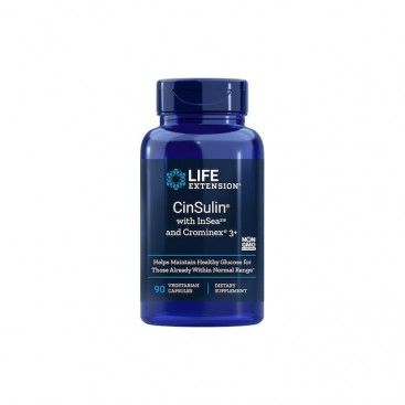 Life Extension Cinsulin InSea2 Crominex 3+ 90veg.caps | Συμπλήρωμα Διατροφής με Πολυφαινόλες Κανέλας και InSea2 Φύκια