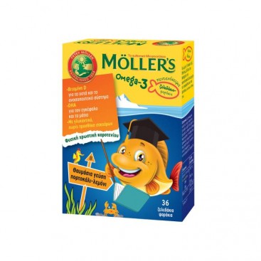 Moller's Omega-3 Kids 36τμχ | Ζελεδάκια Omega 3 για Παιδιά με γεύση Πορτοκάλι-Λεμόνι 