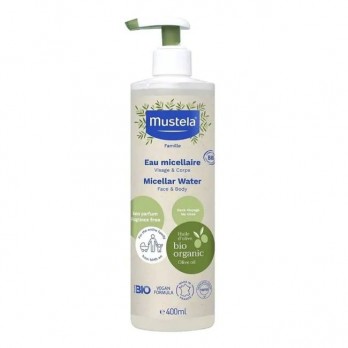 Mustela Organic Micellar Water 400ml | Μικκυλιακό Νερό Καθαρισμού  με Βιολογικό Ελαιόλαδο 