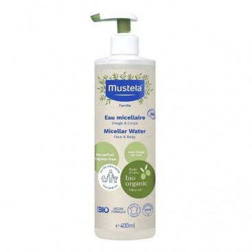 Mustela Organic Micellar Water 400ml | Μικκυλιακό Νερό Καθαρισμού  με Βιολογικό Ελαιόλαδο 