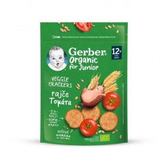 Nestle Gerber Organic Veggie Crackers 100gr | Κρακεράκια Δημητριακών Τομάτα από 12 μηνών 