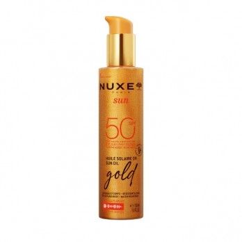 Nuxe Sun Oil Gold SPF50 150ml | Ιριδίζον Αντηλιακό Λάδι για Πρόσωπο & Σώμα 