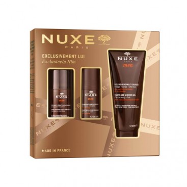 Nuxe Men Moisturising Multi-Purpose Gel Ενυδατικό Τζέλ Προσώπου 50ml & Men 24hr Protection Deodorant Αποσμητικό 50ml & Men Multi-Use Shower Gel Πολυχρηστικ΄ό Αφρόλουτρο 200ml