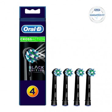 Oral-B Cross Action Black Edition Value Pack 4 Brush Heads | Ανταλλακτικά Ηλεκτρικής Οδοντόβουρτσας 4τμχ