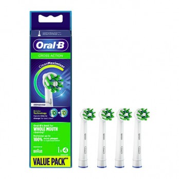 Oral-B Cross Action Value Pack 4 τμχ | Ανταλλακτικές Κεφαλές Ηλεκτρικής Οδοντόβουρτσας
