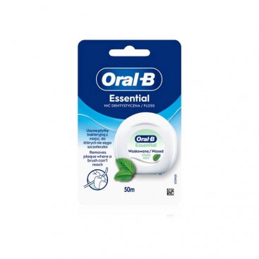 Oral-B Essential Floss Waxed Mint 50m | Oδοντικό Nήμα Κηρωμένο Μεντα