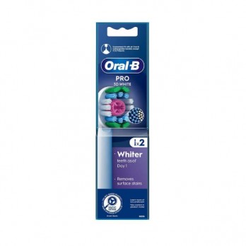 Oral-B 3D White Brush Heads Pro 2τμχ | Ανταλλακτικές Κεφαλές Ηλεκτρικής Οδοντόβουρτσας 