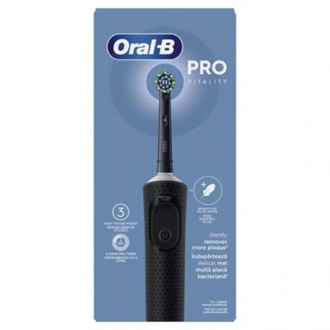 Oral-B Vitality Pro Black 1τμχ | Επαναφορτιζόμενη Ηλεκτρική Οδοντόβουρτσα σε Χρώμα Μαύρο
