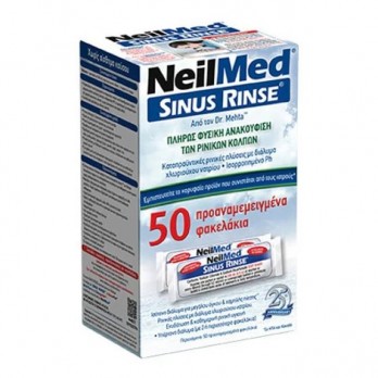 NeilMed Sinus Rinse 50 Regular Premixed Packets | Προαναμεμειγμένα Φακελάκια Ρινικών Πλύσεων 