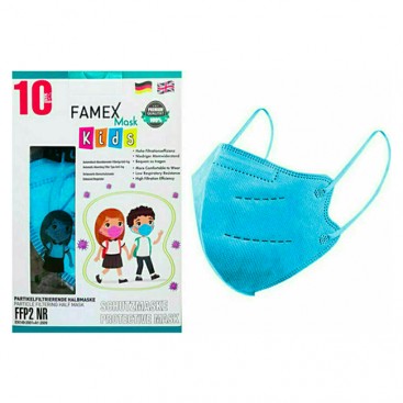 Famex Kids Mask FFP2 NR Sky Blue 10τμχ  | Παιδική Μάσκα Υψηλής Προστασίας Μπλε