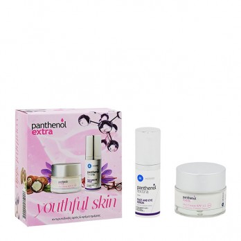 Medisei Panthenol Extra Youthful Skin Day Cream spf15 Κρέμα Ημέρας για Ενυδάτωση 50ml & Face and Eye Serum Αντιρυτιδικός Ορός Προσώπου και Ματιών 30ml