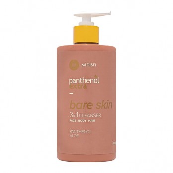 Medisei Panthenol Extra Bare Skin 3 in 1 Cleanser 500ml | Γυναικείο Αφρόλουτρο και Σαμπουάν με Ξυλώδεις Νότες