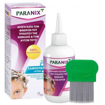 Paranix Treatment Shampoo 200ml | Σαμπουάν Αγωγής που Εξαλείφει Ψείρες και Κόνιδες + Ειδική Κτένα