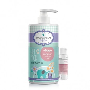 Pharmasept Baby Care Mild Bath Απαλό Βρεφικό Αφρόλουτρο για Σώμα & Μαλλιά 1lt & Δώρο Mama’s Intim Gel Απαλό Τζελ Καθαρισμού της Ευαίσθητης Περιοχής 40ml