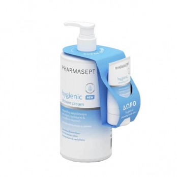 Pharmasept Hygienic Shower Cream Κρεμώδες Αφρόλουτρο Καθημερινής Χρήσης για Σώμα ,Πρόσωπο & Ευαίσθητη Περιοχή 1L & Δώρο Hygienic Cleansing Scrub  Απαλό Scrub για Πρόσωπο και Σώμα 40ml