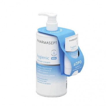 Pharmasept Hygienic Shower Cream Κρεμώδες Αφρόλουτρο Καθημερινής Χρήσης για Σώμα ,Πρόσωπο & Ευαίσθητη Περιοχή 1L & Δώρο Hygienic Cleansing Scrub  Απαλό Scrub για Πρόσωπο και Σώμα 40ml