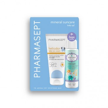 Pharmasept Heliodor Baby Sun Cream Spf50 Βρεφική Αντηλιακή Κρέμα Υψηλής Προστασίας 100ml & Δώρο Baby Care Mild Bath Απαλό Βρεφικό Αφρόλουτρο για Σώμα & Μαλλιά 100ml