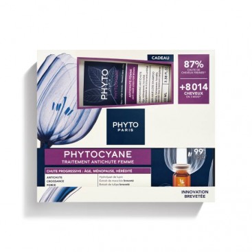 Phyto Phyto Phytocyane Traitement Progressive Αγωγή Κατά της Προοδευτικής Τριχόπτωσης για Γυναίκες 12x5ml & Δώρο Phytocyane Shampoo Σαμπουάν Κατά της Τριχόπτωσης για Γυναίκες 100ml