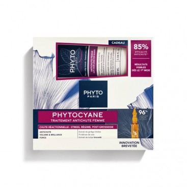 Phyto Phyto Phytocyane Trait. React. Αγωγή Αντιδραστικής Τριχόπτωσης για Γυναίκες 12amps x 5ml & Δώρο Phytocyane Shampoo Σαμπουάν κατά της Γυναικείας Τριχόπτωσης, 100ml
