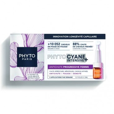 Phyto Phyto Phytocyane Intensive+ Progressive Hair Loss Women 12 φιαλίδια x 5ml | Θεραπεία Κατά της Γυναικείας Προοδευτικής Τριχόπτωσης