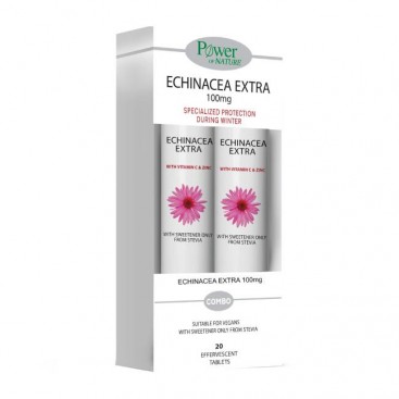 Power Health Echinacea Extra Stevia 2x20eff.tabs | Συμπλήρωμα Διατροφής με Εχινάτσεα, Βιταμίνη C και Ψευδάργυρο