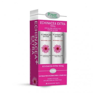 Power Health Echinacea Extra Stevia 2x20eff.tabs | Συμπλήρωμα Διατροφής με Εχινάτσεα, Βιταμίνη C και Ψευδάργυρο