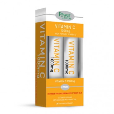 Power Health Vitamin C 1000mg  Συμπλήρωμα Διατροφής με Υψηλής Ισχύος Βιταμίνη C 20eff.tabs & Δώρο Vitamin C 1000mg Πορτοκάλι 20eff.tabs