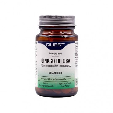 Quest Ginkgo Biloba 150mg Extract 60tabs | Συμπλήρωμα διατροφής με εκχύλισμα Ginkgo Biloba