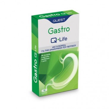 Quest Gastro Q-Life 15tabs | Συμπλήρωμα Διατροφής με Γλυκόριζα για την Ανακούφιση του Πεπτικού