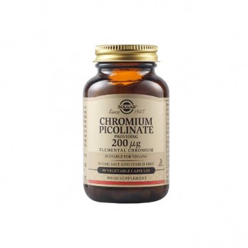 Solgar Chromium Picolinate 200μg 90veg.caps | Συμπλήρωμα Διατροφής Πικολινικού Χρώμιου