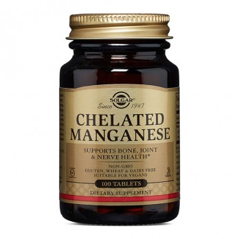 Solgar Chelated Manganese 8mg 100tabs |  Συμπλήρωμα Διατροφής Μαγγανίου