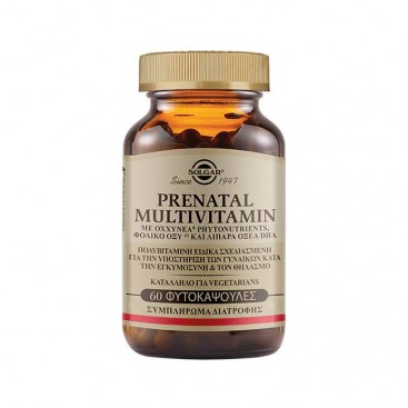 Solgar Prenatal Multivitamin 60tabs | Συμπλήρωμα Διατροφής Πολυβιταμίνης για Πριν, κατά την Διάρκεια και Μετά την Εγκυμοσύνη