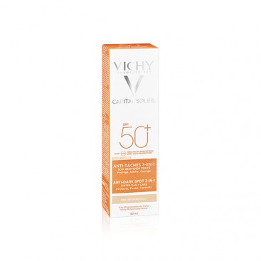 Vichy Capital Soleil Anti-Dark Spots 3 in 1 Tinted SPF50 50ml | Κρέμα Προσώπου Mε Χρώμα Κατά Tων Κηλίδων 
