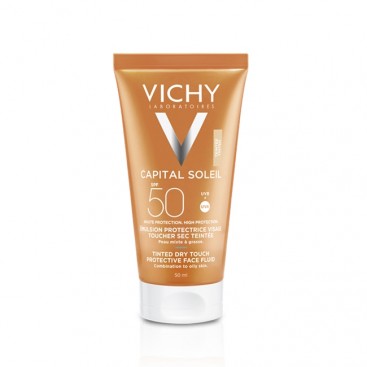 Vichy Capital Soleil Mattifying Face Fluid Dry Touch SPF50 Tinted 50ml | Κρέμα Προσώπου Με Χρώμα Για Ματ Αποτέλεσμα 