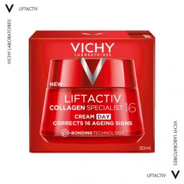 Vichy Liftactiv Collagen Specialist 16 Day Cream 50ml |  Κρέμα Ημέρας, Ενισχύει το Κολλαγόνο και Διορθώνει 16 Σημάδια Γήρανσης