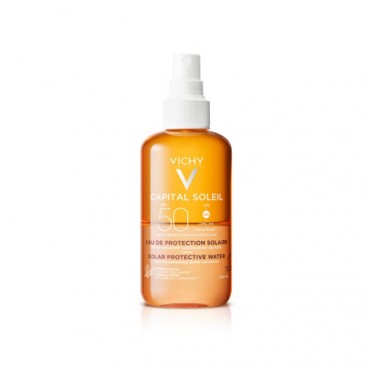 Vichy Capital Soleil Solar Protective Water Enhanced Tan SPF50 200ml | Αντηλιακό Νερό SPF50 με β-Καροτένιο για Ομοιόμορφο Μαύρισμα 